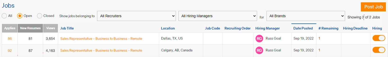 Jobs List